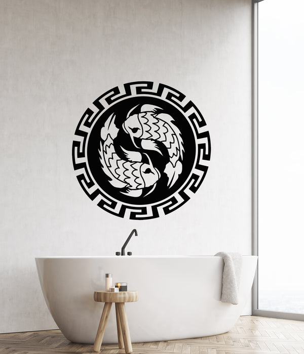 Vinyl Wall Decal Koi Carp Pisces Zodiac Asian Ornament Fishes Stickers (3531ig)