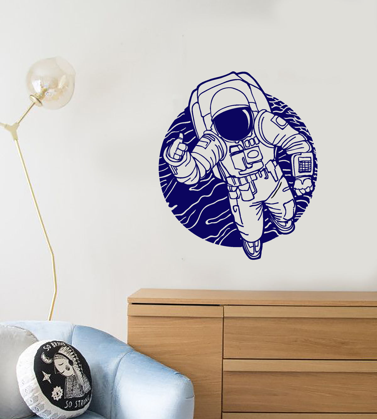Vinyl Wall Decal Moon Cosmos Astronaut Costume Space Stickers (3844ig ...
