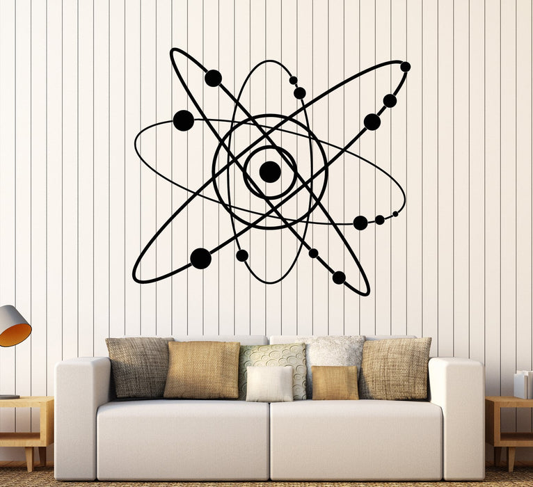 Vinyl Wall Decal Atom Science Learning School Chemistry Exact Sciences Stickers Unique Gift (1898ig)
