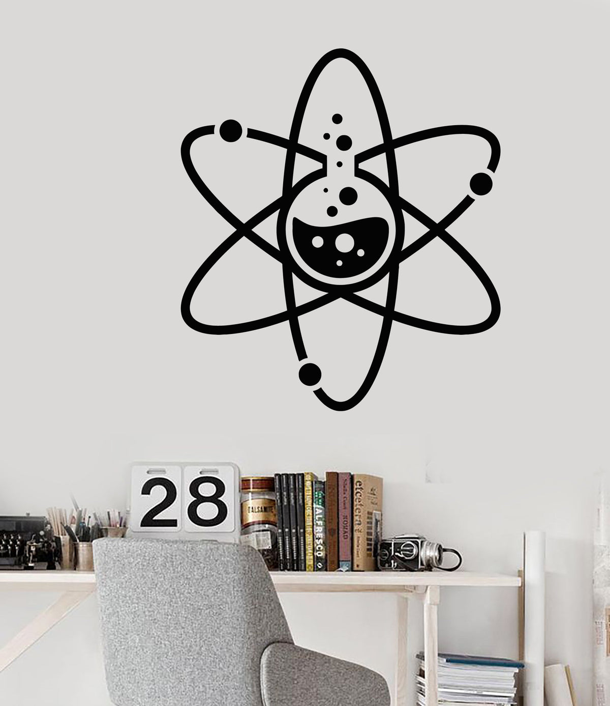 Vinyl Wall Decal Lab Atom Chemistry Science Laboratory School Stickers ...