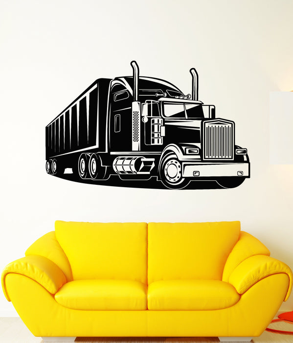 Vinyl Wall Decal American Driver Truck Trucking Company Service Stickers Unique Gift (1884ig)