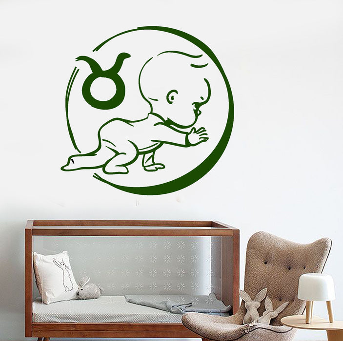 Vinyl Wall Decal Baby Zodiac Calf Horoscope Children's Room Stickers (2602ig)