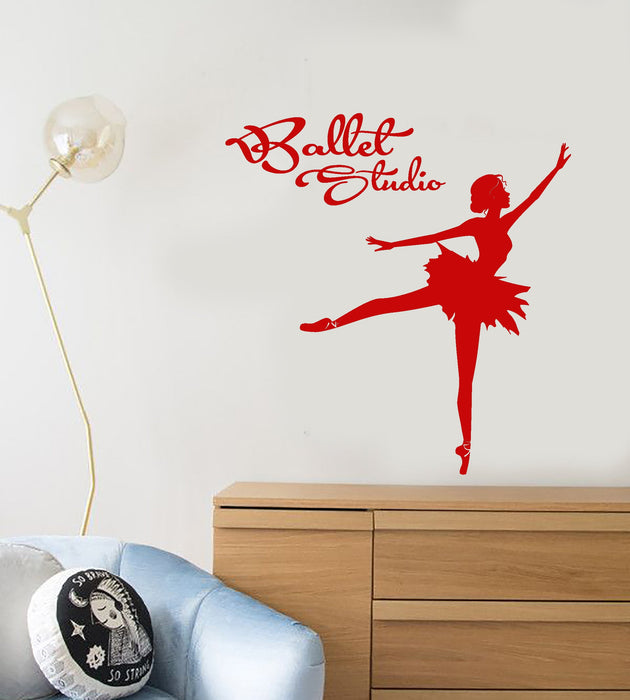 Vinyl Wall Decal Dance Logo Of Ballet Studio Ballerina Dancer Stickers (3006ig)