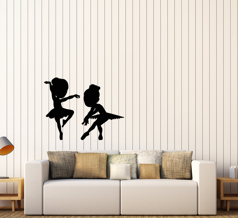 Vinyl Wall Decal Ballet Studio Little Balerins Girls Dancers Stickers (3629ig)