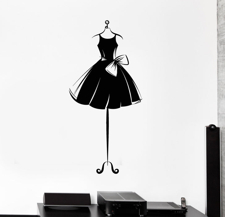 Vinyl Wall Decal Ball Gown Short Mannequin Dress Ballerina Girl Stickers Unique Gift (ig4620)
