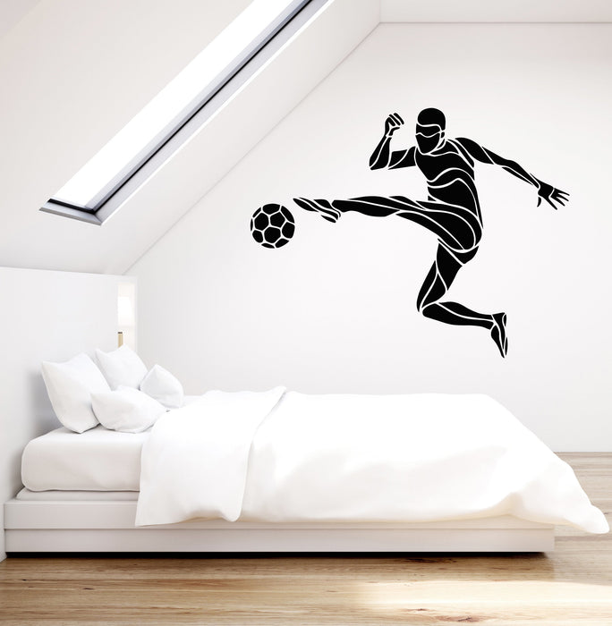 Autocollant mural en vinyle pour joueur de football, cadeau de sport pour garçons (2326ig)