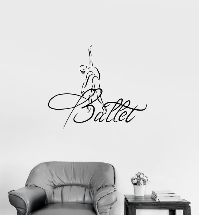 Vinyl Wall Decal Ballet Studio Ballerina Dancer Logo Word Stickers (3655ig)