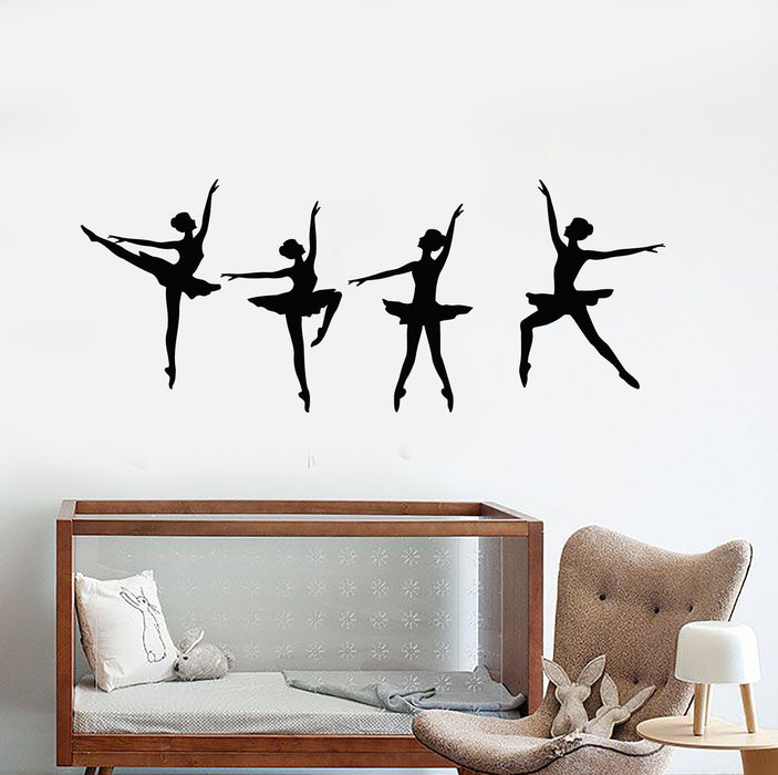 Vinyl Wall Decal Ballerinas Dancers Ballet Studio Dancing Stickers (2606ig)