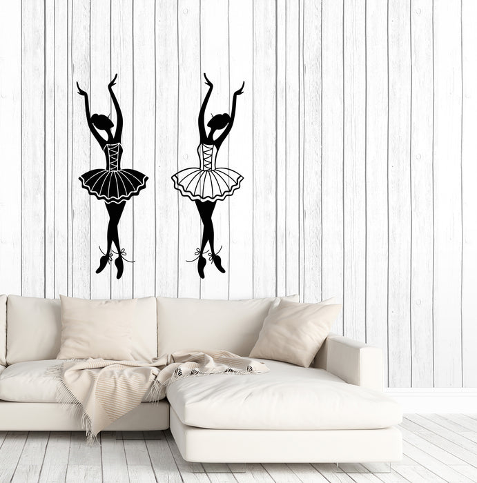 Vinyl Wall Decal Cartoon Ballet Studio Dancers Ballerinas Girl's Room Stickers (3794ig)