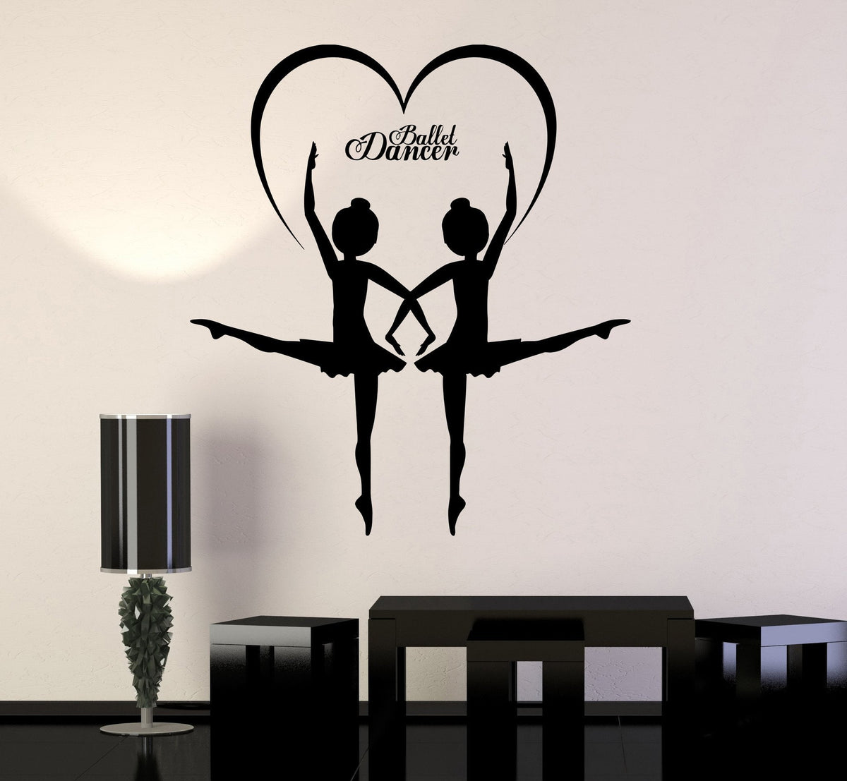 Vinyl Wall Decal Ballet Dancers Girls Ballroom Dance Stickers Mural Un ...