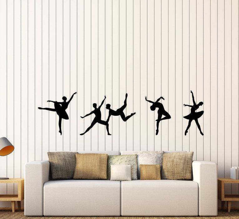 Vinyl Wall Decal Silhouette Dancers Ballet Studio Ballerina Stickers (2440ig)
