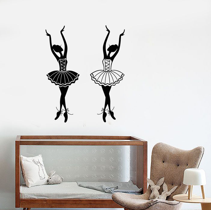 Vinyl Wall Decal Cartoon Ballet Studio Dancers Ballerinas Girl's Room Stickers (3794ig)