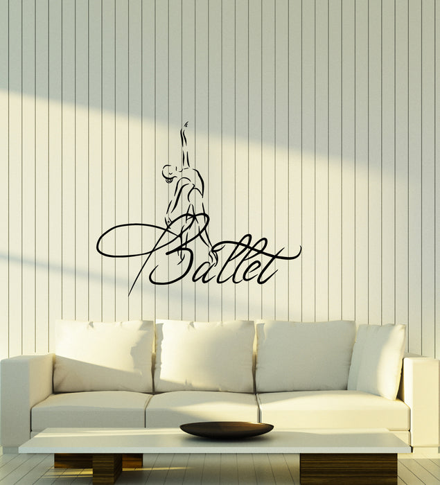Vinyl Wall Decal Ballet Studio Ballerina Dancer Logo Word Stickers (3655ig)