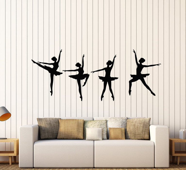 Vinyl Wall Decal Ballerinas Dancers Ballet Studio Dancing Stickers (2606ig)