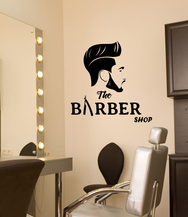 Vinyl Wall Decal Barbershop Hairdresser Haircut For Men Stickers (3616ig)