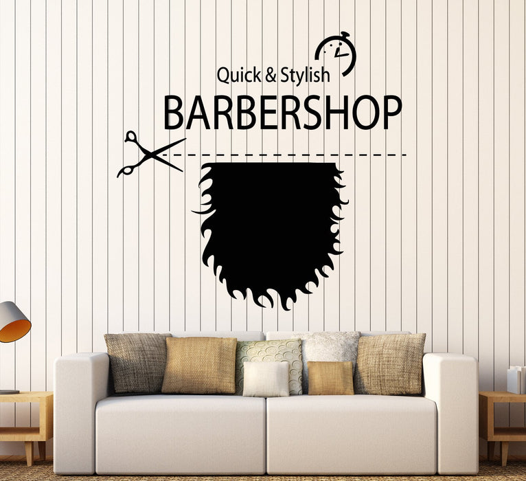 Vinyl Wall Decal Barbershop Signboard Hairstyle Beard For Men Stickers Unique Gift (1793ig)