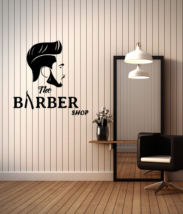 Vinyl Wall Decal Barbershop Hairdresser Haircut For Men Stickers (3616ig)