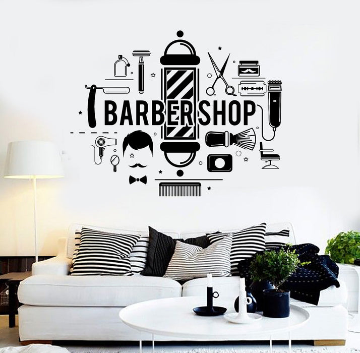Vinyl Wall Decal Barbershop Hair Salon Stylist Barber Stickers Unique Gift (ig4296)