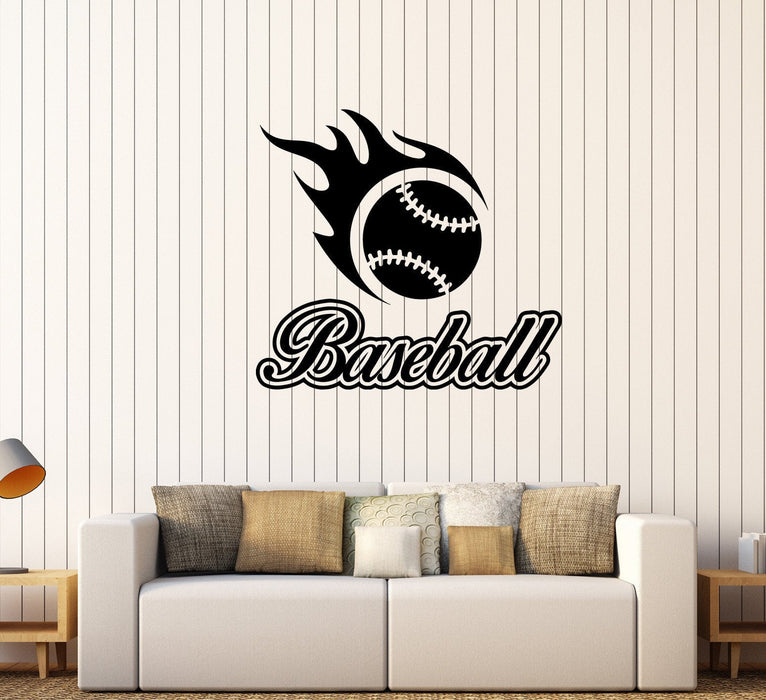Vinyl Wall Decal Baseball Word Sports Room Decor Stickers Unique Gift (430ig)