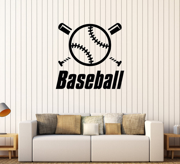 Vinyl Wall Decal Baseball Word Sports Boy Room Stickers Mural Unique Gift (432ig)