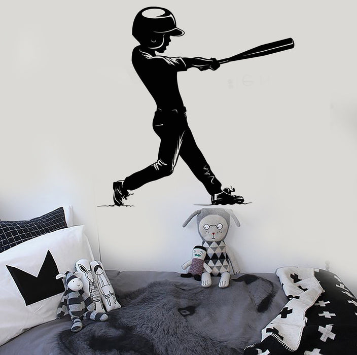 Vinyl Wall Decal Baseball Boy Player Child Kids Room Stickers Unique Gift (ig4224)