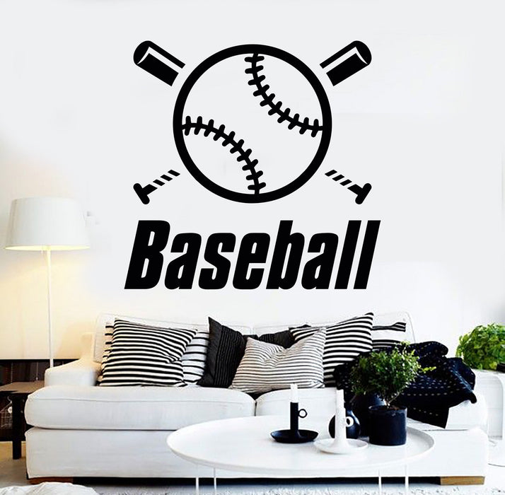 Vinyl Wall Decal Baseball Word Sports Boy Room Stickers Mural Unique Gift (432ig)