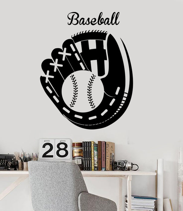 Vinyl Wall Decal Baseball Glove Sports Fan Decor Garage Sport Stickers Unique Gift (ig3325)