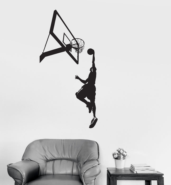 Vinyl Wall Decal Basketball Sports Fan Player Boys Room Kids Stickers Unique Gift (022ig)