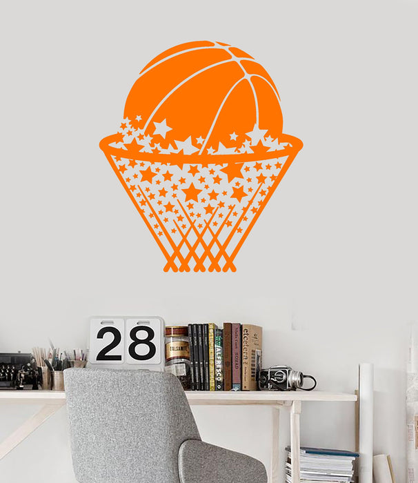 Vinyl Wall Decal Basketball Basket Sport Game Ball Player Stickers (2583ig)