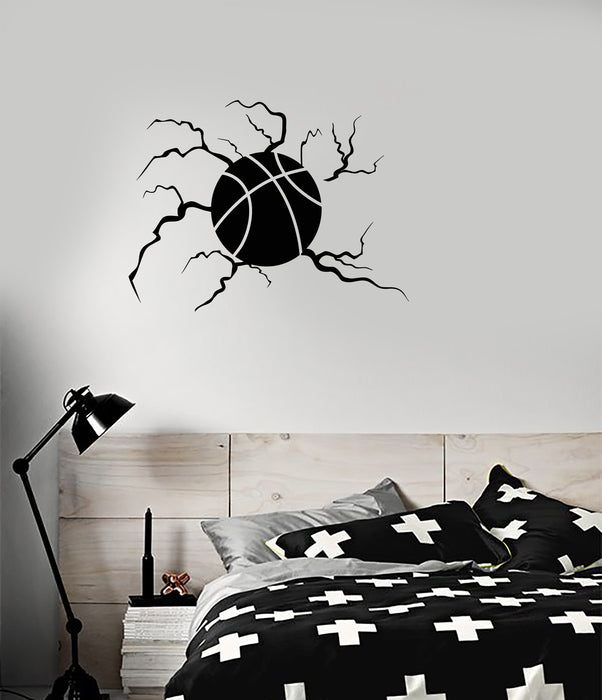 Vinyl Crack On The Wall Decal Basketball Game Ball Sport Stickers (3499ig)