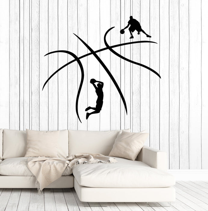 Vinyl Wall Decal Abstract Basketball Ball Player Game Sport Stickers (2678ig)