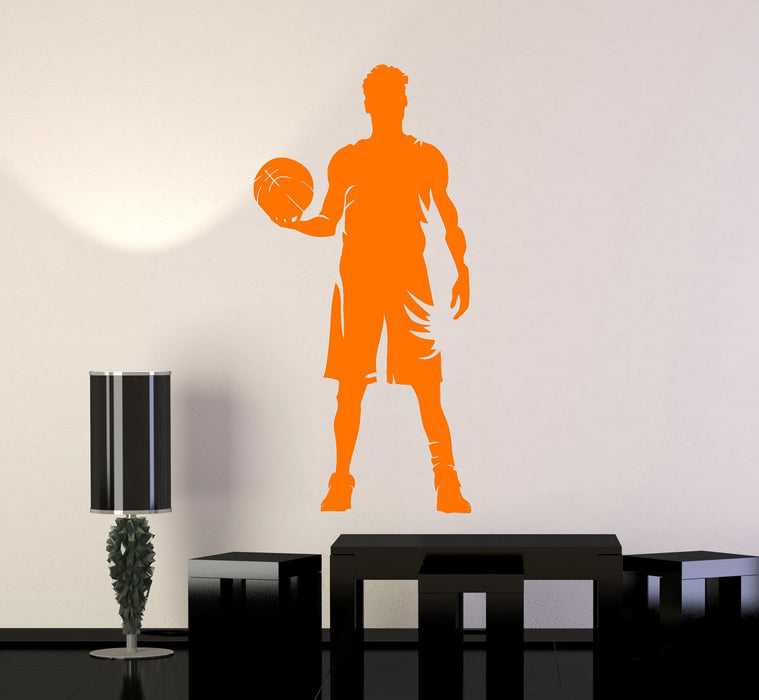Vinyl Wall Decal Basketball Player Silhouette Sports Art Boy Room Stickers Mural Unique Gift (ig4956)