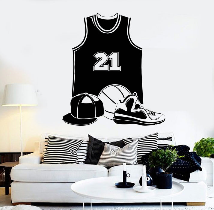 Vinyl Wall Decal Basketball Uniform Player Ball Sports Stickers Unique Gift (ig4323)