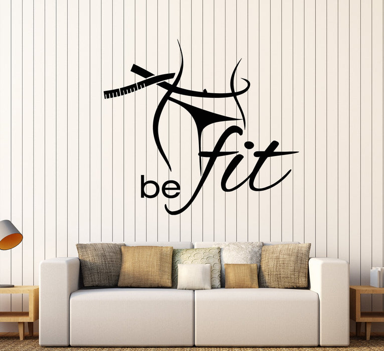 Vinyl Wall Decal Gym Fitness Sports Girl Weight Loss Logotype Stickers (2305ig)
