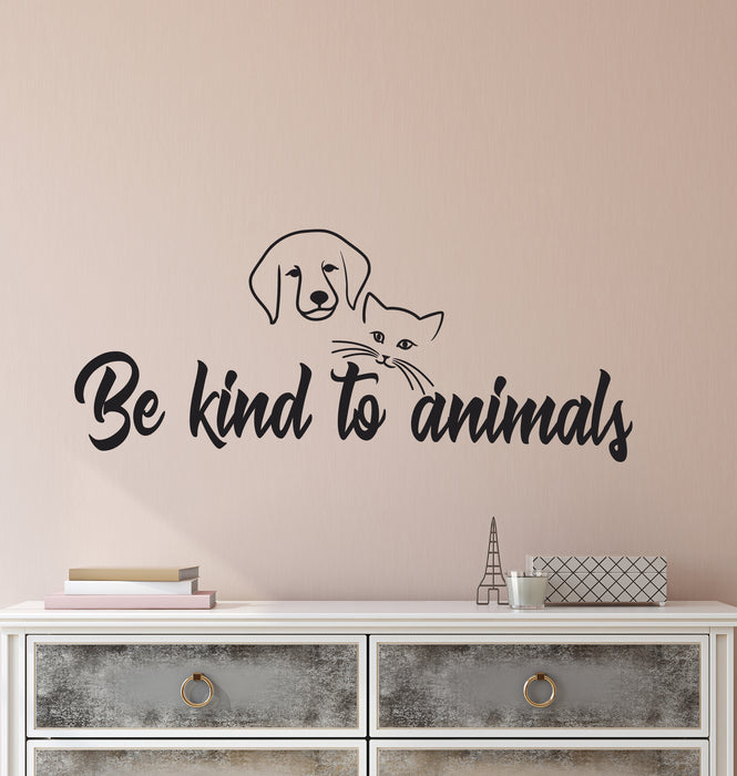 Vinyl Wall Decal Stickers Motivation Quote Words Be Kind To Animals Inspiring Letters 3178ig (22.5 in x 9 in)