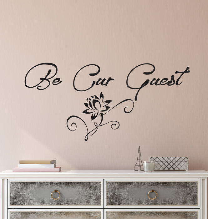 Vinyl Wall Decal Stickers Quote Home interior Words Be Our Guest Inspiring Letters 3179ig (22.5 in x 10.5 in)