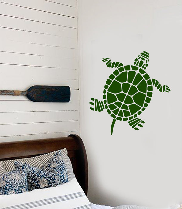Vinyl Wall Decal Abstract Beach Style Land Turtle Animal Stickers (2929ig)