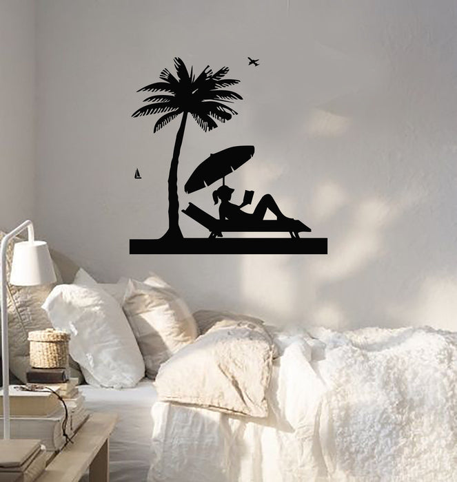 Wall Stickers Vinyl Decal Palm Beach Summer Vacation Sun Sea Tourist Unique Gift (ig181)
