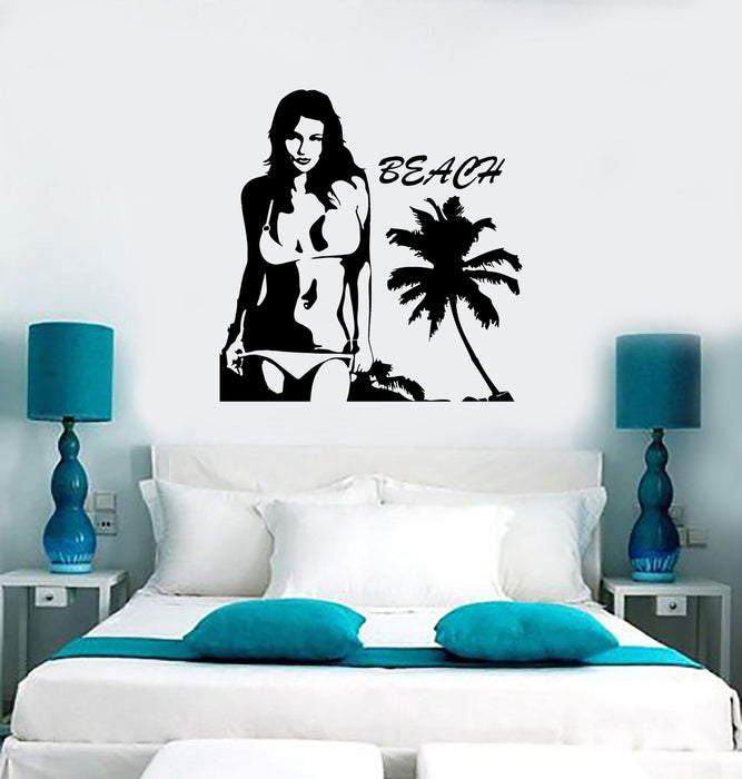 Wall Sticker Vinyl Decal Hot Sexy Girl Beach Relax Tropical Island Unique Gift (ig1896)