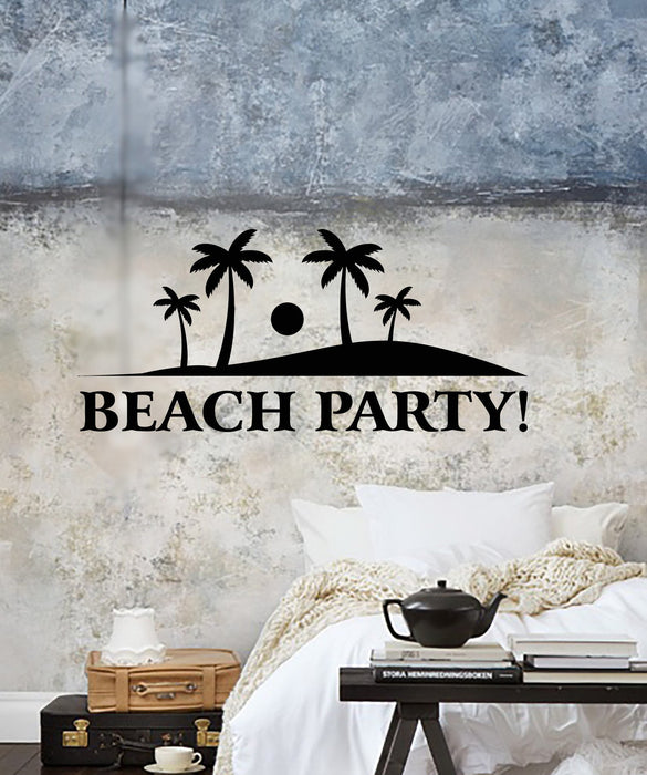 Wall Stickers Vinyl Decal Beach Party Summer Ocean Vacation Palms Unique Gift (z1967)