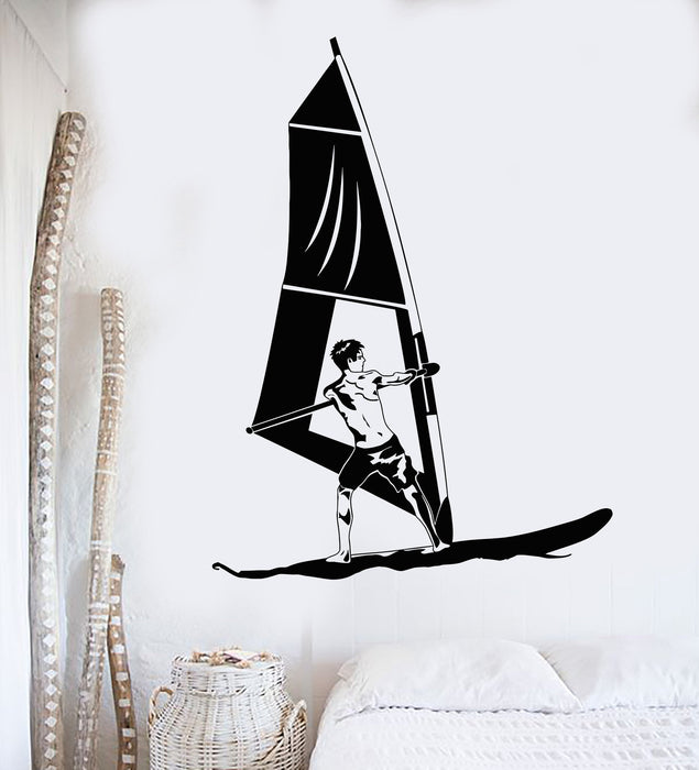 Vinyl Wall Decal Windsurfing Windsurfer Boardsailing Water Sports Stickers Unique Gift (1043ig)