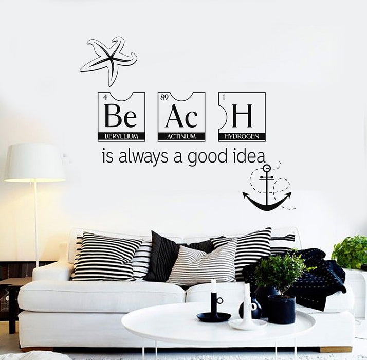 Vinyl Wall Decal Beach Style Quote Relax Marine Sea Stickers Unique Gift (ig4343)