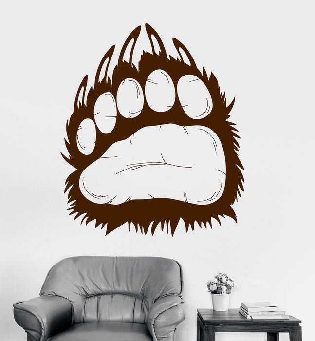 Vinyl Wall Decal Grizzly Bear Animal Predator Paw Prints Claws Stickers Unique Gift (809ig)
