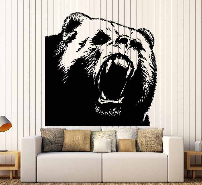 Vinyl Wall Decal Grizzly Bear Predator Animal Nature Stickers Unique Gift (882ig)