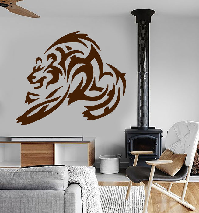 Vinyl Wall Decal Bear Decor Animal Tribal Tattoo Grizzly Mural Stickers Unique Gift (ig029)