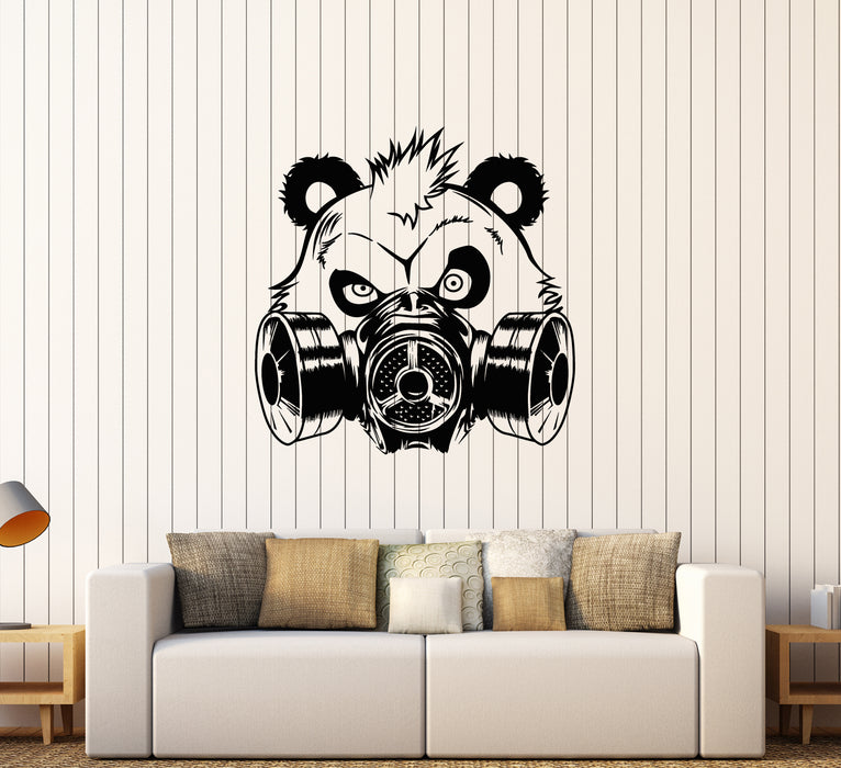 Vinyl Wall Decal Bear Panda Head In Gas Mask Teen Room Decoration Stickers (3222ig)