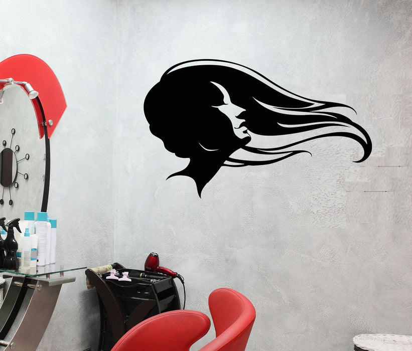 Vinyl Wall Decal Hair Salon Beauty Hairstyle Woman Fashion Girl Stickers Unique Gift (577ig)