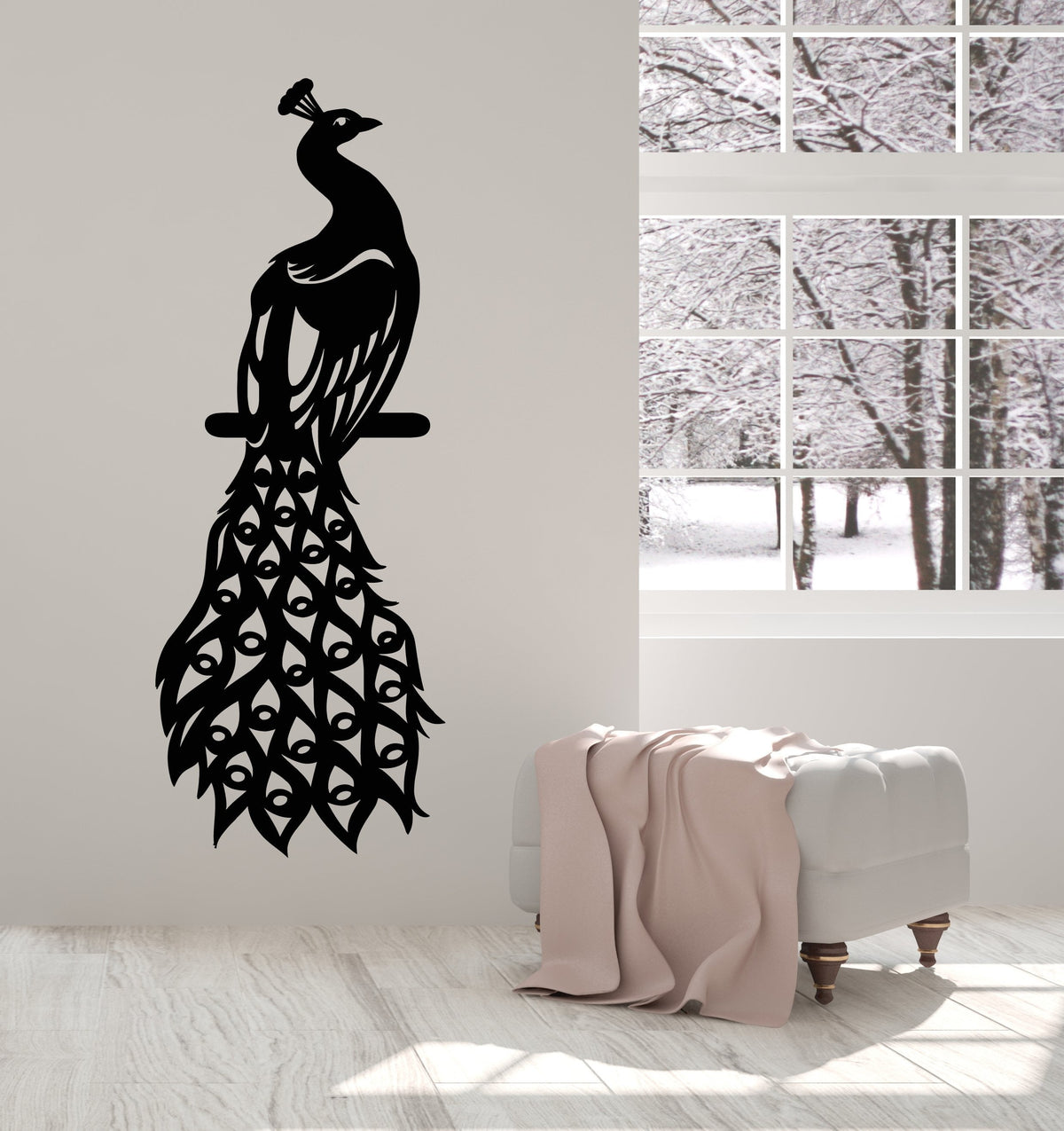 Vinyl Wall Decal Peacock Fairy Birds Beautiful Feathers Stickers (2417 ...