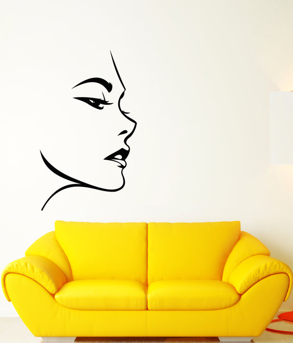 Vinyl Wall Decal Beautiful Girl Face Fashion Beauty Salon Stickers (3636ig)