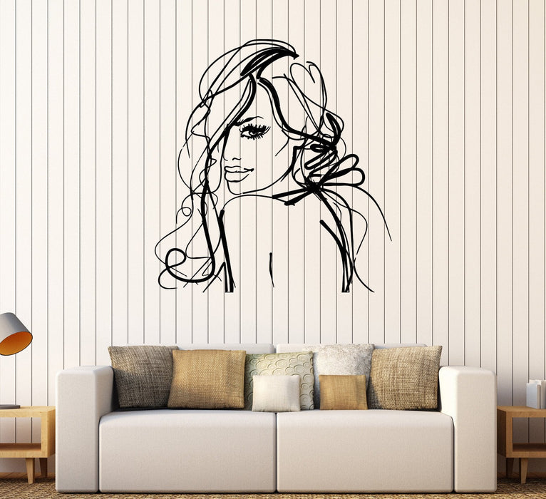 Vinyl Wall Decal Pretty Woman Beauty Salon Girl Room Stickers Unique Gift (235ig)